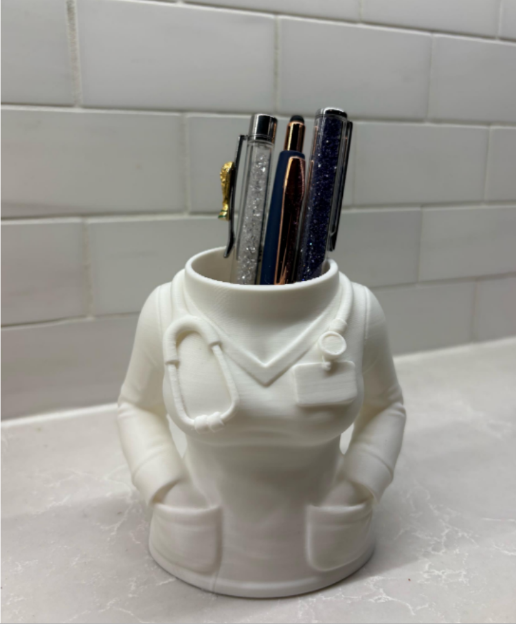 Doktor Figürlü Kalemlik | Masaüstü Dekoru | Hediye Kalem Tutucu
