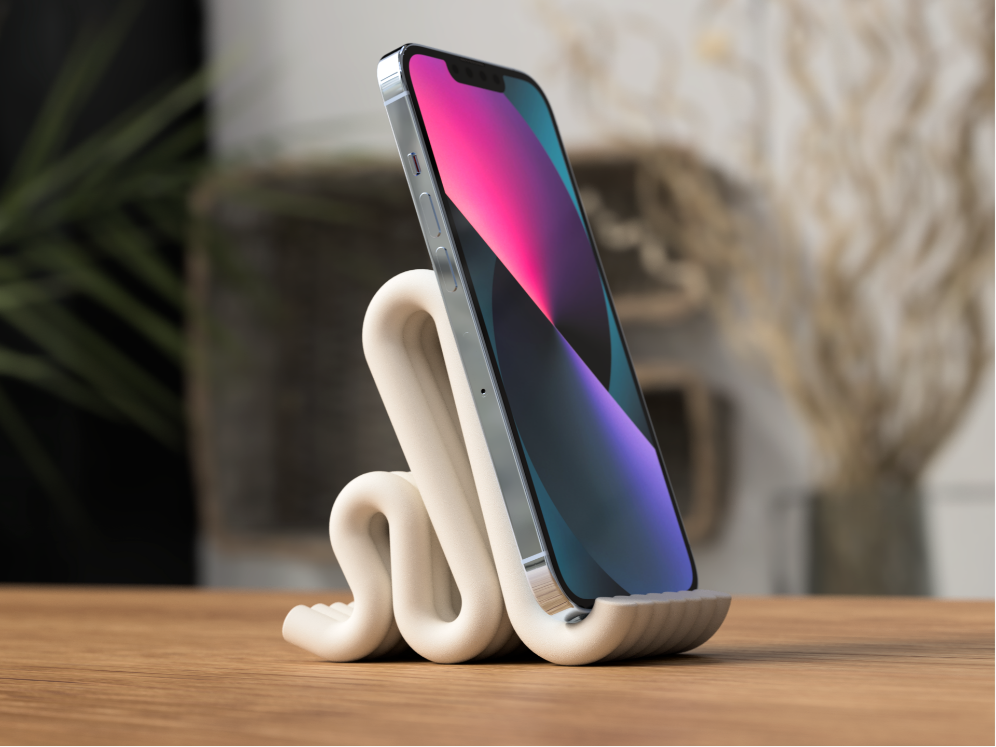 Dekoratif Dalgalı Tasarım Masaüstü Telefon ve Tablet Tutucu Stand